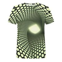 Готини 3D тениски за печат за мъже Графичен принт Небрежен къс ръкав летни тийнейджъри Зелен размер 4XL