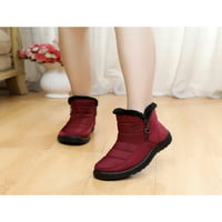 Умушвайте зимни снежни ботуши жени водоустойчиви на открито топли обувки червени САЩ 5
