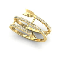 Спирален стрелка диамантен пръстен, 18k плътно златен пръстен, бял златен пръстен, обещаващ пръстен, подарък за нея