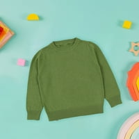 Момиче блузи солиден цвят основен пуловер плетен пуловер пуловер пуловер плетен бонбони основен слой риза