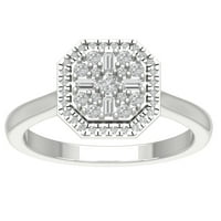 Araiya 10K White Gold Halo Diamond Ring за жени, размер 8.5
