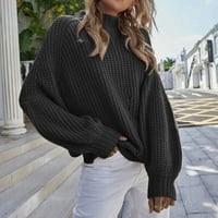 Gubotare дамски пуловер дамски огромни плетени пуловер солиден винтидж кабел плетат пуловери
