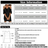 Летни рокли за жени Солидни V-образно деколте A-Line Mini Fashion Sleeve Ressing Black XL