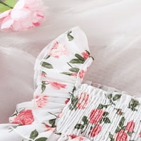 Biekopu Baby Girl Summer тоалети, Fly Luse Floral Print Tops + Bloomer шорти комплект
