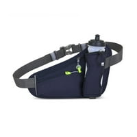 Регулируем колан водоустойчива лека чанта за бедра за туризъм бягане за пътуване спортно свободно време на открито, тъмно синьо