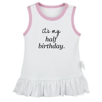 Това е моите половин рожден ден забавни рокли за бебе, новородени бебета поли, рокля за детски принцеси, деца графични дрехи