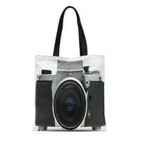 Платно тотална чанта винтидж фотограф на камерата аналог стар инструмент за многократна употреба чанта за раменни хранителни стоки за пазаруване