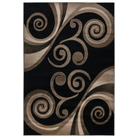 Внос на килими orelsi колекция абстрактна зона килим тъмнокафяв бежов 9'6 13'10 Резюме, геометрично устойчиво на петна 10 '14' акцент, на закрито кафяво