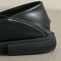Kesitin Women Lightweight Slip on Hoafers Work Comfort Leather Shoes Небрежни антиплъзгащи апартаменти Черно 8.5