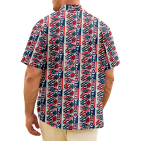 4 юли Мъжки хавайска риза САЩ Национална флаг риза Графична 3D риза яка 3d принт ежедневен ежедневен къс ръкав облекло облекло за облекло за улично облекло