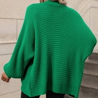 Есенни пуловери за жени торбички за пуловер с пуловер Кардиган ваканция V-образни пуловери за момичета Зелени XL