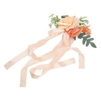 Стол гръб Флорални декорации, богати слоеве сватбен стол Цвете трайно лесно окачване за танци Млечно бяло, синьо, шампанско