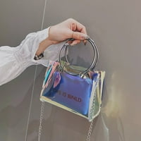 Модна дама желе квадратна чанта чанта чанта чанта за чанта + ръчен портфейл