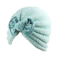 Sdjma новородено бебе солидно плейче лък плетена шапка за глава за коса аксесоари за шапки