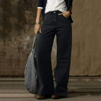 Akiihool Stretch Jeans for Women High Taist Baggy Cargo дънки за жени клапа джобни разрушени панталони от деним с крак