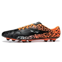 Lacyhop Boys Girls футболни обувки Данте за футболни чисти фирма наземни атлетични обувки тренировки комфорт тренировки леки спортни черни оранжеви дълги клити 11