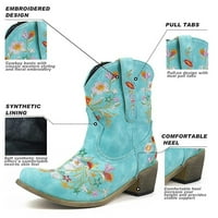 Takeoutsome Cowboy Boots for Women Cowgirls Boots бродирани ретро обувки глезени ботуши