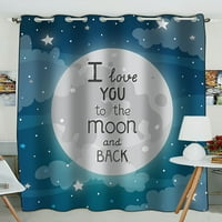 Луна през нощта те обичам до луната и задния прозорец завеса кухня завеса за прозорци за завеси за завеси