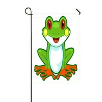 Любезно дърво жаба мигаща широка усмивка на открито флаг домашно парти градински декор