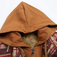 Homadles дълъг ръкав качулка дънкови якета за мъже качулки отпечатани кафяви размери s