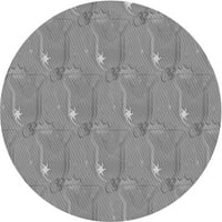 Ahgly Company Indoor Round шарени звукови сребърни сиви килими, 5 'кръг