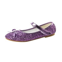 Момиче блясък балет плоска рокля обувка на обувки на Mary Jane School Shoes Purple 9C