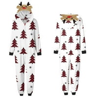 SPFTEM Коледно семейно съвпадение на тоалети шезлонг пижама комплект качулка отпечатани коледни пижами за семейство