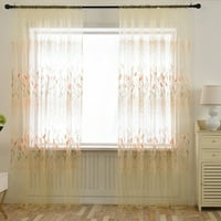 Apepal Leaves Cheer Curtain Tulle Window Voile Drape Valance Panel Fabric