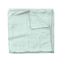 Памучен сатен корица за одеяло, близнак - калф бяла мента Африка Вдъхновена Бохо Геометричен аква модерна фермерска къща печат по поръчка с лъжица с лъжица
