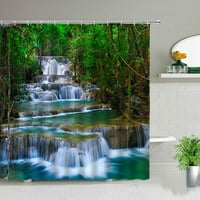 Пейзаж душ завеси естествена природа Цветна водопад декор за баня водоустойчива завеса комплект градина фон стена плат
