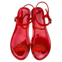 Leey-World клинови сандали за жени дамски сандали плоски обувки за жени лято бохемски мъниста T-каишка еластична каишка за каишка на гладиатор сандал