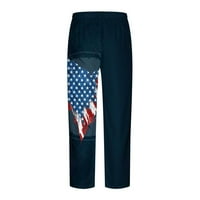 Мъжки 3D печат Независимост Ден флаг спортни панталони Графичен печат Небрежен външен панталони Военноморски размери s