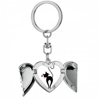 Форма котка Sihouette Animal Heart Angel Wing Key Chain