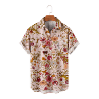 Мъже ризи Хавайски печат на късо ръкав в стил курорт Топ хавайски ризи с къс ръкав