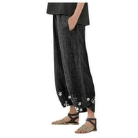 Hhei_k мода за женски солиден цвят шевове дишащ небрежен разхлабен уличен джоб джобни панталони за крака суитчъри жени
