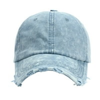 Жени шапки слънцезащитна защита трайна спокойна форма на изпълнение за мъже регулируема памучна униза шапка синьо
