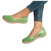 IOPQO Женски ежедневни обувки дебели свободно време дишащи модни клинове Соли обувки Небрежни обувки на открито Дамски женски ежедневни обувки Обувки дебел единствен клин Зелено 42