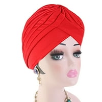 Kripyery Плиси тюрбан възел Twist Cap Head Band Headwrap Хиджаб мюсюлмански шапки, за ново дамско ново
