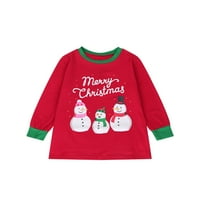 Коледна домашна облекло родител-дете, модна коледна снежинка лос печат блуза върхове панталони, семейни пижами комплект