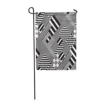 Черно -бели линии модел абстракт ретро минимален графичен градински флаг декоративен флаг къща банер