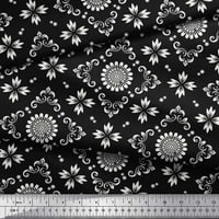Soimoi памучна фланелка тъкан Dot & Floral Artistic Printed Craft Fabric край двора