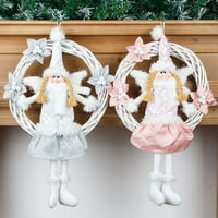 Коледна ангелска плюшена кукла висулка коледни дърво Обесилни орнаменти Декорация