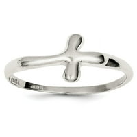 Стерлинг сребърен хоризонтален мъничък кръстосан пръстен за свободна форма, направен в Индия QR608-8