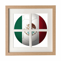 Мексико Национален флаг Футболен футболен рамка за стена настолни дисплеи Отвори снимка