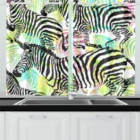 Цветни тропични зебра прозорци завеси кухня завеса стая спалня завеси завеси, парче